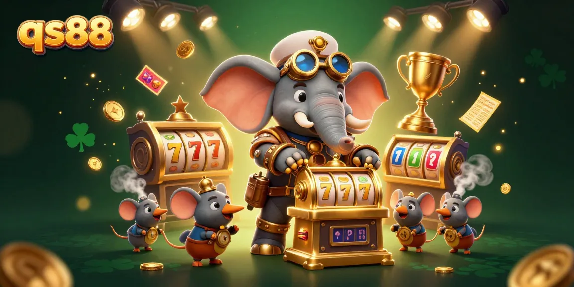 Engage with qs88 and experience exhilarating slot games driven by a steampunk elephant engineer in a vibrant casino