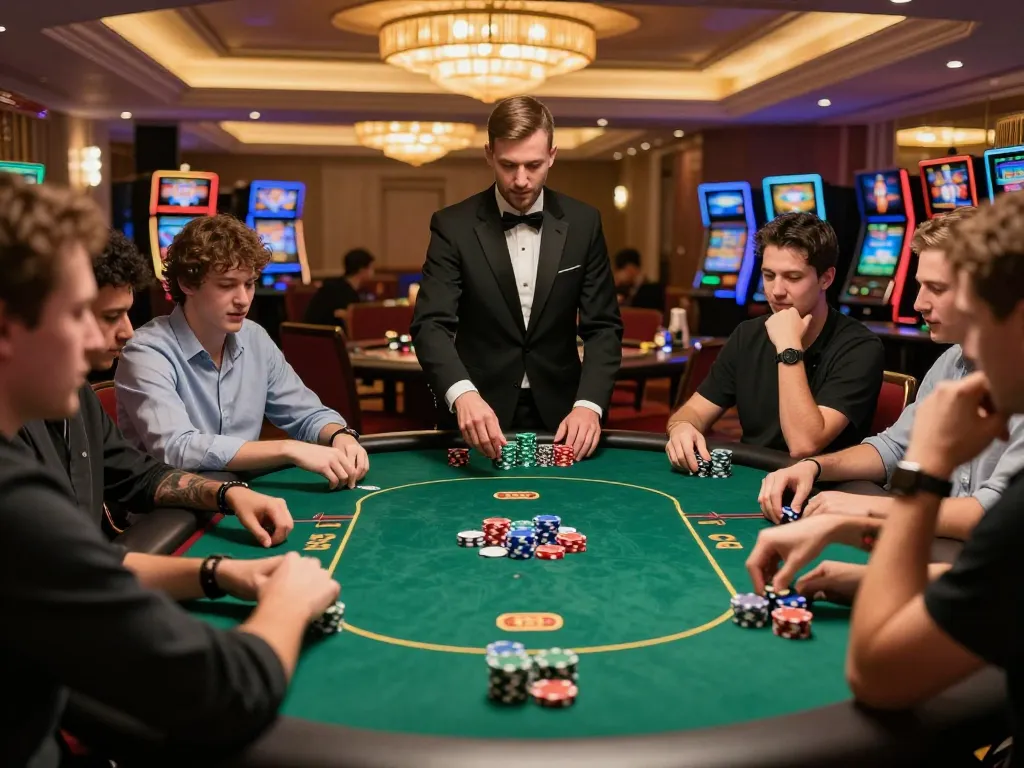 Players engaging in a high-stakes poker game at CM88 casino, showcasing dynamic strategy and excitement.