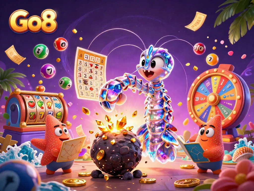 Experience exhilarating gameplay with Go8, featuring vibrant slot reels and dynamic action.