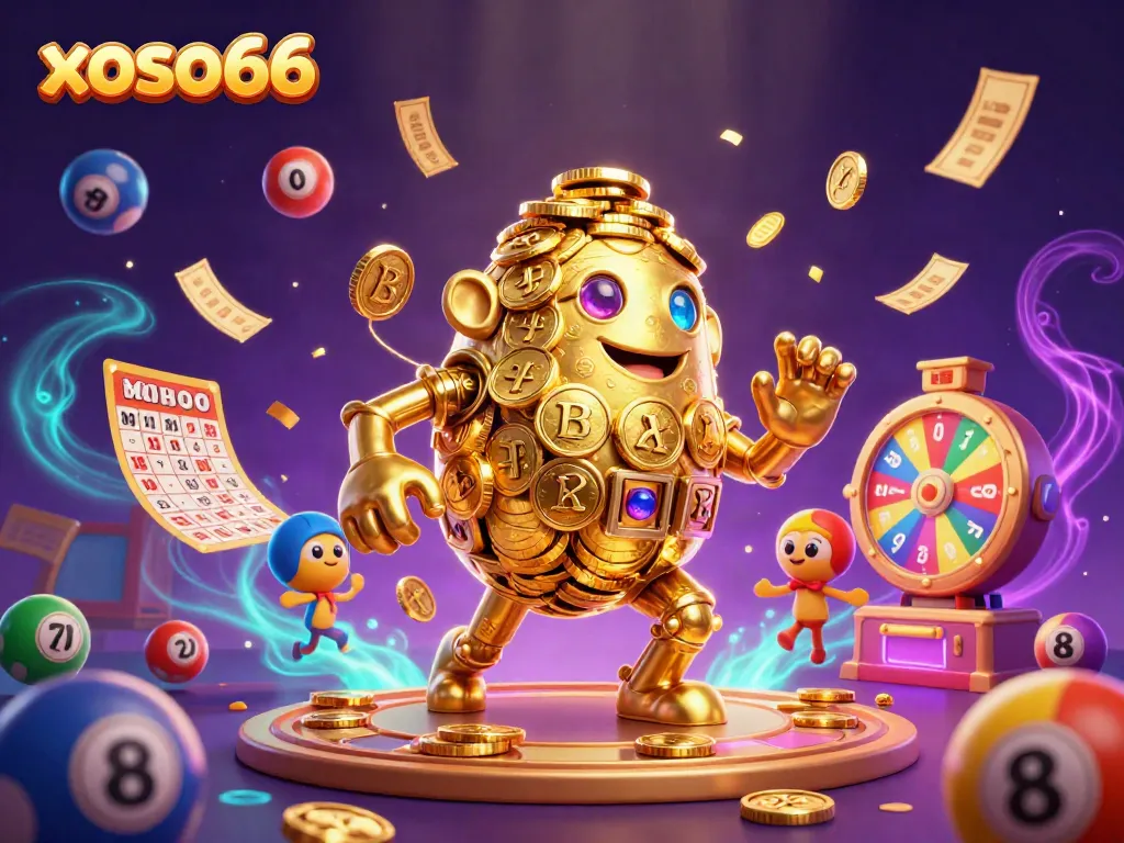 Engage with xoso66 thrilling games featuring golden golem, colorful lottery elements, and dynamic casino effects.