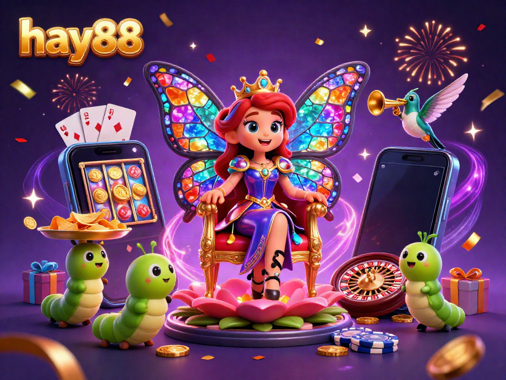 Experience the excitement at hay88 with our vibrant 3D casino scene showcasing captivating games and delightful rewards.