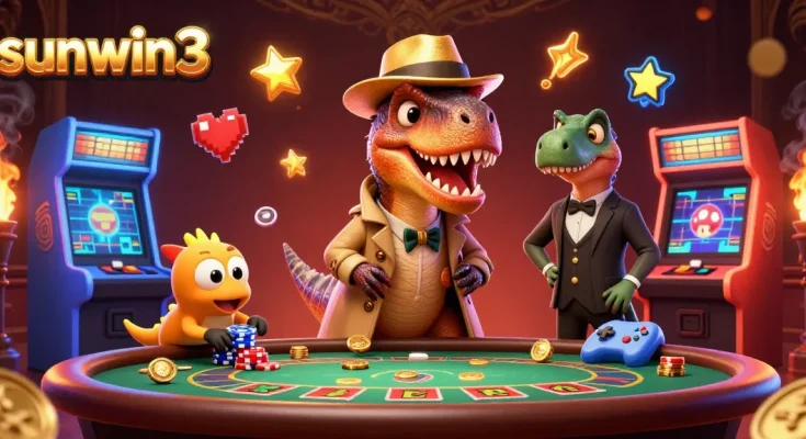 Engage in thrilling casino action at sunwin3 with a velociraptor card counter and stegosaurus pit boss.